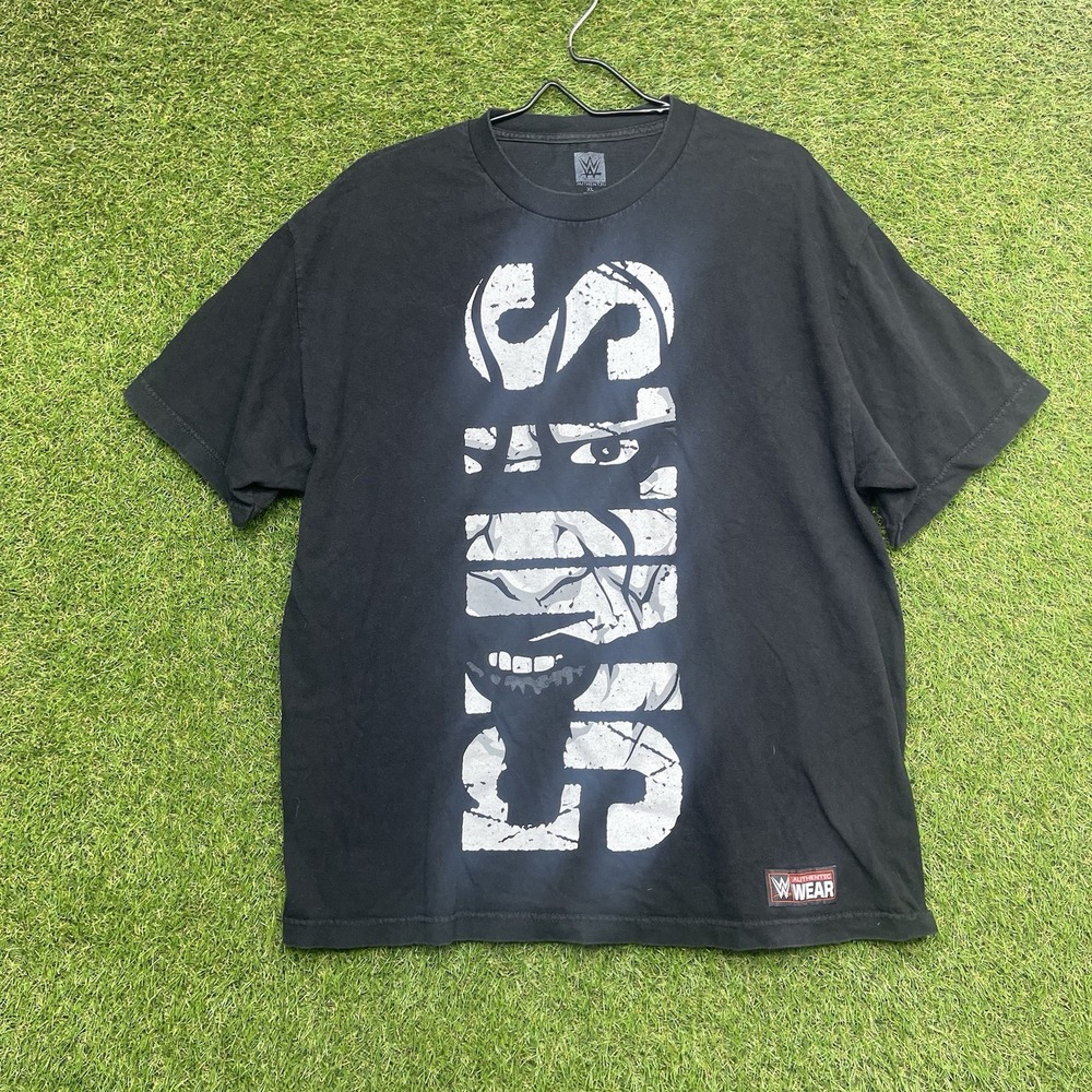 WWE STING Wrestlemania Shirt Mens XL Authentic Spellout Wrestling Wear Black